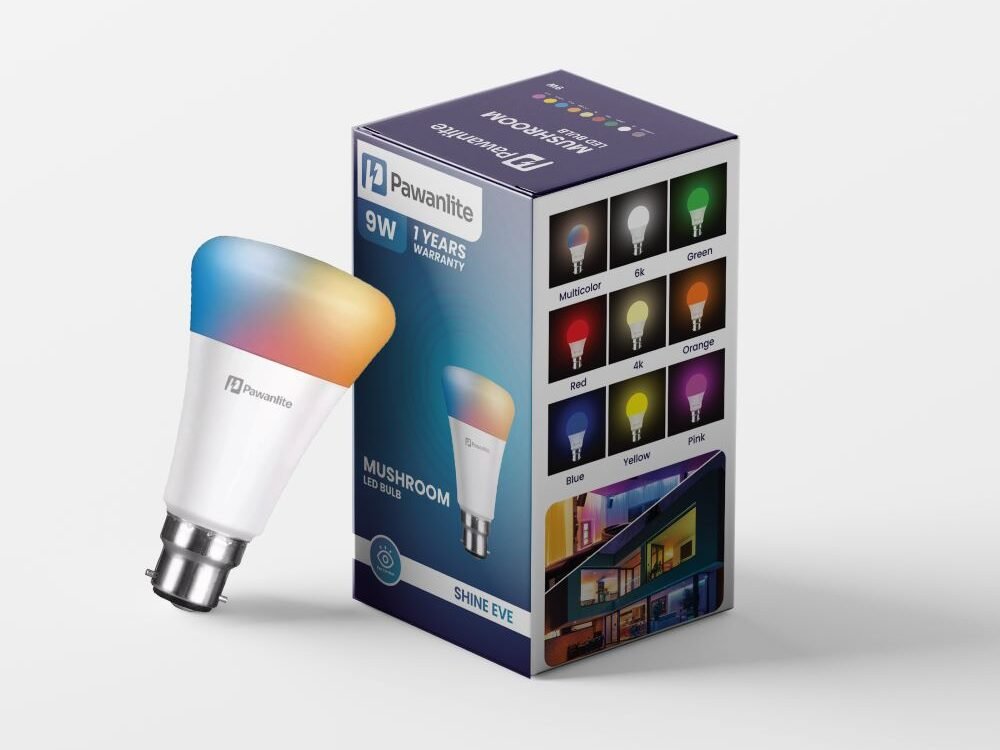 9W MUSHROOM SHINE EVE LED Multicolour Color Changing Decorative Bulb (7 colour ) Pawanlite