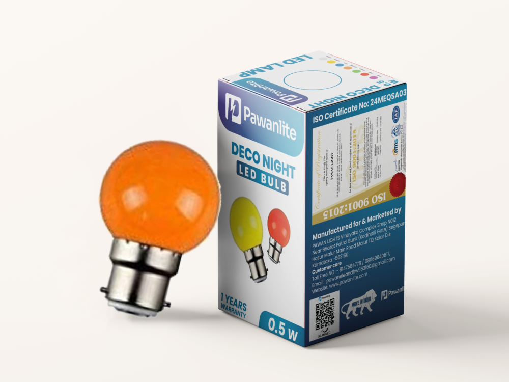 0.5W Decorative Color Night Bulb  LED B22  Pawanlitr